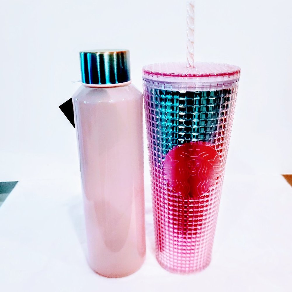 Starbucks Pink kaleidoscope Tumbler set.